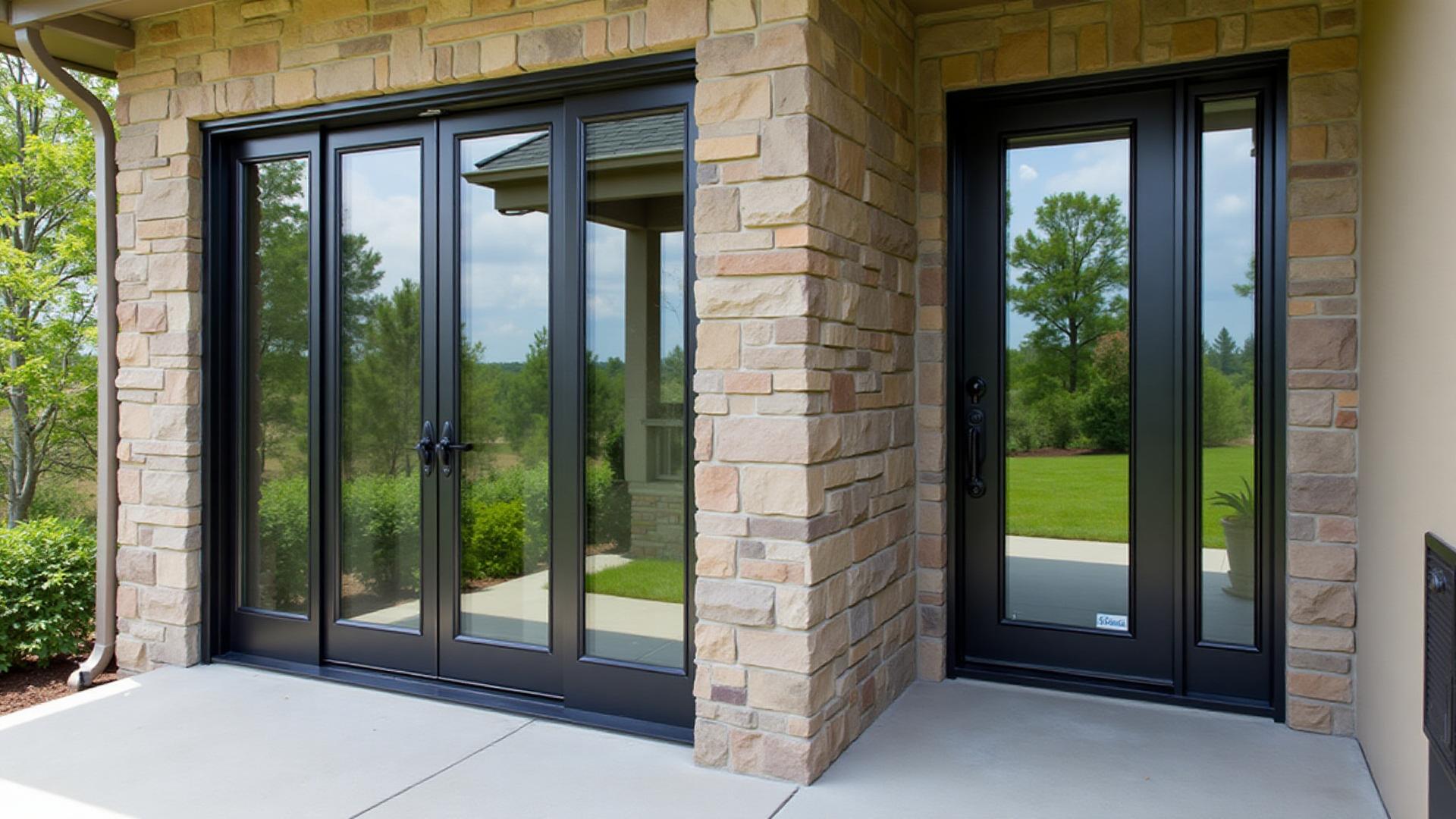 Custom oversized storm door 50x100 - closed view